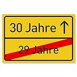 Gentle North 30 Geburtstag Schild für Frauen und Männer - Deko Geschenke Schild zum 30 Geburtstag - 30x20 cm Kunststoff (Ortsschild)