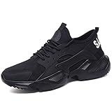 CHNHIRA Unisex Erwachsene Damen Herren Sicherheitsschuhe Arbeitsschuhe Schutzschuhe mit Stahlkappe (EU 39 Schwarz A)
