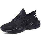 CHNHIRA Unisex Erwachsene Damen Herren Sicherheitsschuhe Arbeitsschuhe Schutzschuhe mit Stahlkappe (EU 37 Schwarz A)