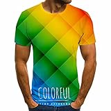 Baruler T-Shirt Wassertropfen Print Casual Trendmarke Herren Kurzarm Top Rundhals Jacke, 5, XL