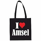 Reifen-Markt Tasche I Love Amsel Größe 38x42 Farbe Schwarz Druck W