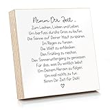 ARTFAVES® Holzbild - Nimm Dir Zeit zum Lachen, Lieben und Leben | Deko Wandbild als Geschenk | Holzschild mit Spruch zum Thema Glücklichsein/Achtsamkeit/Veränderung