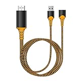hetuioiyster USB-Telefon auf HDMI-Buchse Kopfhörer auf TV HDMI-Konvertierungskabel für Telefon Laptop Schwarzes ABS-Konvertierungskab