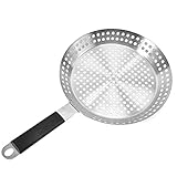 Neuer Haltbarer Edelstahl Rund Multi Holes Öl Ablassen Barbecue Braten Hähnchen Tablett G