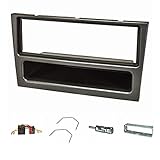 tomzz Audio 2439-067 Radioblende Set kompatibel mit Opel Agila Corsa C Combo Omega B Vectra C Vivaro Meriva Charcoal met. mit Radioadapter ISO Antennenadapter ISO DIN Bügel Einb