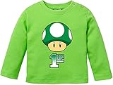 EZYshirt® Mario 1 UP Baby T-Shirt Langarm Bio Baumw