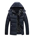 QWERD Herren Winterjacke Steppjacke Jacke gefüttert mit Stehkragen und Gefütterter Oversized Herren Warme Winterjacke Parka Jacke mit Fell Wintermantel mit Kapuze Übergangsjacke Winterparka M-5XL