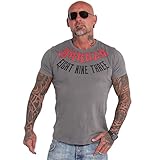 Yakuza Herren CLUB893 T-Shirt, Steel Gray, L