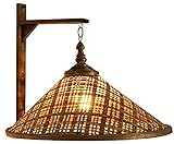 MLL Kolumbien Kuba Wandleuchten Kunst Licht Fischer Land Bauernhaus Kronleuchter American Country Bambus Webart Stroh Hadecoration mit hängenden Holzrahmen Korridor Straße Straßenrand L