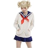 Qingge Mein Held Academia Himiko Toga Cosplay Kostüm Outfit Matrosenuniform Komplettset für Frauen Mädchen, einschließlich Perücke, Schuhe, Sock