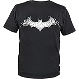 DC Comics – Herren T-Shirt Batman White Logo Gr. L Baumwollshirt Ob