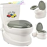 alles-meine.de GmbH Kindertoilette _ Spülgeräusch + Licht Effekt - Wasserspülung _ Modell wählbar _ Töpfchen / Nachttopf / Babytopf - mit Deckel - weiß - Musik - T