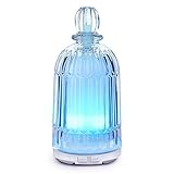 Diffusor für ätherische Öle, aus Glas, 7 Farben, Licht, einstellbarer Nebel-Modus, wasserlos, automatische Abschaltung, für Schlafzimmer, Wohnzimmer, Heimbü