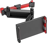 Tablet Halterung Auto Kopfstütze, Universelle Dehnbare 360° Drehung Telefon Kopfstützenhalterung für KFZ Auto Rücksitz Smartphones/Tablets/Switch/iPad Air Mini/iPhone/Samsung 4.7 - 12.9Zoll (rot)