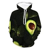 Unisex Damen Herren Hoodies Langarm Bequem Kapuze T-Shirts Gemütlich Leicht Herbst Outfit Für Athletische Party, Avocados Wurf, 5X-Larg