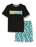 Fortnite Boys Pyjamas Pajama Set, Schwarz/Teal, 10-11 J