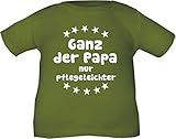 Kinder T-Shirt Ganz der Papa nur pflegeleichter Cook (Farbe Olive) (Größe 110/116)