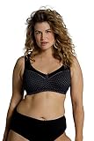 Ulla Popken Damen große Größen Übergrößen Plus Size Entlastungs-BH, Minimalmuster, Cup C-E schwarz 130D 796993130-130D