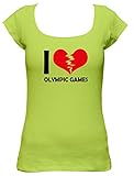 I Don't Love Olympic Games Fun Damen Boat Neck T-Shirt, Größe:XL;Farbe:mintgrü