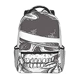BYETWIK Schulrucksack Schultaschen Mädchen Jungen Teenager Rucksack, Totenkopf Hut Rose Schultasche Schulrucksäcke Backpack für Damen Herren Geeig