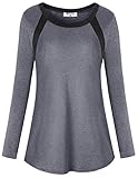 Bobolink Damen Langarm Workout Tops Cool Dri Fit Yoga Running T Shirts - - XX-Larg