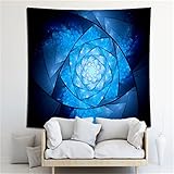 YYRAIN Bohemian Blue Hippie Mandala Home Wandbehang Bar Bankett Kunstwerk Dekoration Tapisserie College Wohnheim Mode Hintergrund Wand 150x180