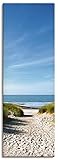 Artland Leinwandbilder auf Holz Wandbild 40x120 cm Hochformat Landschaft Meer Strand Urlaub Nordsee Dünen Sand Ozean Himmel Sommer T9EX