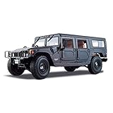 WAA Kompatibel mit Hummer H1 / Modell 1/18 Leichtmetall Modell Offroad Fahrzeug Modell Original Auto Modell Dekoration große Geschenksammlung schw