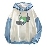 Lange ÄRmel Kapuzenpullover Jugendlich MäDchen Frosch Drucken Pullover Bauchfreie Crop Tops Schulterfreie Damen Oberteile Sweatshirts Blusen Langarmshirt Pulli Teenager MäD