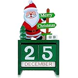 Blankets Hölzerne Weihnachtskalender Countdown Santa Claus Schreibtischkalender Weihnachten Adventskalender DIY. Dekoration for Weihnachtsbaum Tischtisch Home Office Urlaub Dek
