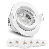 OREiN LED Einbaustrahler IP23 Ultra flach 4.5W 450lm 50° schwenkbar 6er Set für Bad, Küche, S