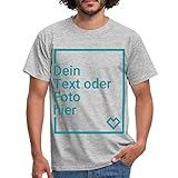Spreadshirt Herren T-Shirt Selbst Gestalten mit Foto und Text/T-Shirt Bedrucken Lassen mit Wunschmotiv/T-Shirt Personalisiert mit Rundhalsausschnitt XXL, G