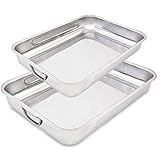 Menax - Auflaufform mit Griffen - Edelstahl - Set 2 - Silber - 40 cm und 30