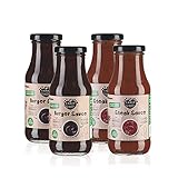 EARLY GREEN Saucen-4er-Set | Süß-pikante Steak Sauce und Süß-herbe Burger Sauce | Intensiver Geschmack zum Dippen, Würzen und Verfeinern |lange haltbar [4er-Set]