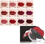 Red Lipstick Matte Makeup Lasting Moisturizing Cosmetic Beginner - Lazy Lipstick - Matte Lipstick Set - Waterproof Matte Lipstick - Velvet Lip Shape Lipstick - Long Lasting Lipstick (12 colors)