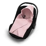 EliMeli Einschlagdecke für Babyschale 100% Baumwolle Baby Decke für Autositz aus Waffelstoff für den Sommer und Frühling, universal z.B. Maxi Cosi Ideal als Kuscheldecke Kinderwagedecke (Rosa)