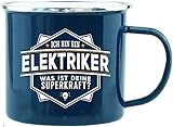 History & Heraldry Echter Kerl - Emaille Becher Elektriker - individuelle und personalisierte Tasse mit Name und Sp