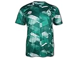 UMBRO Werder Bremen Warm Up Shirt 21 22 grün SVW Fan Jersey Aufwärmtrikot, Größe:M
