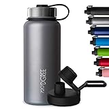720°DGREE Edelstahl Trinkflasche “noLimit” – 710ml - Auslaufsicher, Kohlensäure geeignet, BPA-Frei - Isolierflasche mit Schraubverschluss für Kinder, Schule, Fitness +Gratis Sportdeck