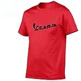 JJZXLQ Men Summer Casual Short Sleeve Cotton Vespa T-Shirt Single Button Placket Plain Unisex Round Neck S