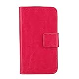 Gukas Design PU Leder Tasche Für Cubot S200 Hülle Skin Wallet mit Karten Slots Schutzhülle Protektiv Case Cover Handy Etui (Farbe: Rosa)