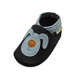 SAYOYO Kaninchen WeichesLeder Lauflernschuhe Krabbelschuhe Babyschuhe (6-12) M Monate, Schw