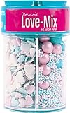 Decocino 'Love-Mix' Streusel-Mix Zucker-Perlen, Streu-Konfett, Torten-Deko, Muffin-Deko für Fondant, Cake-Pops, 95g