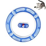 Befitery Katzen Spielschiene Interaktives Katzenspielzeug Intelligenzspielzeug Kugelbahn Spielzeug Freie Kombination für Kätzchen Katzen (blau)