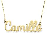 MyNameNecklace PersonalisierteKursive Namenskette aus Sterling Silber 925 / Vergoldet - Geschenk für Damen | Mutter | Freundin (417er Gold)