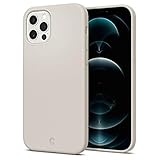 CYRILL Silicone kompatibel mit iPhone 12 Pro und iPhone 12 Hülle, (2020) (6,1 Zoll) Liquid Silicone mit PC rückseite 3-Layer Struktur - Stone Beig