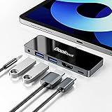 USB C Hub für iPad Pro, Dockteck 5-in-1 USB-C Adapter für iPad, mit 4K 60Hz HDMI + 3.5mm Audio + 100W PD + 2 USB 3.0, für iPad Pro 2018-2021/ iPad Air 4 / iPad Mini 6