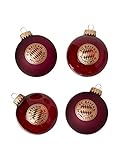 FC Bayern München Christbaumkugel 4er Set Bordeaux/G