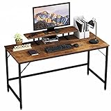 JOISCOPE Computertisch,Laptop-Schreibtisch mit Ablagefach,Holz und Metall,Arbeitstisch für das Heimbüro,140 x 60 cm(Eiche Vintage-Ausführung)