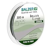 Balzer Iron Line 4-fach geflochtene Angelschnur - verschiedene Farben - Diverse Schnurstärken (Grün, 0,16mm)